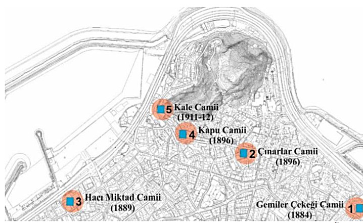 giresun mosques map